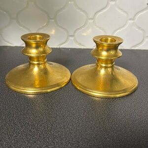 Gold Pickard china candlesticks